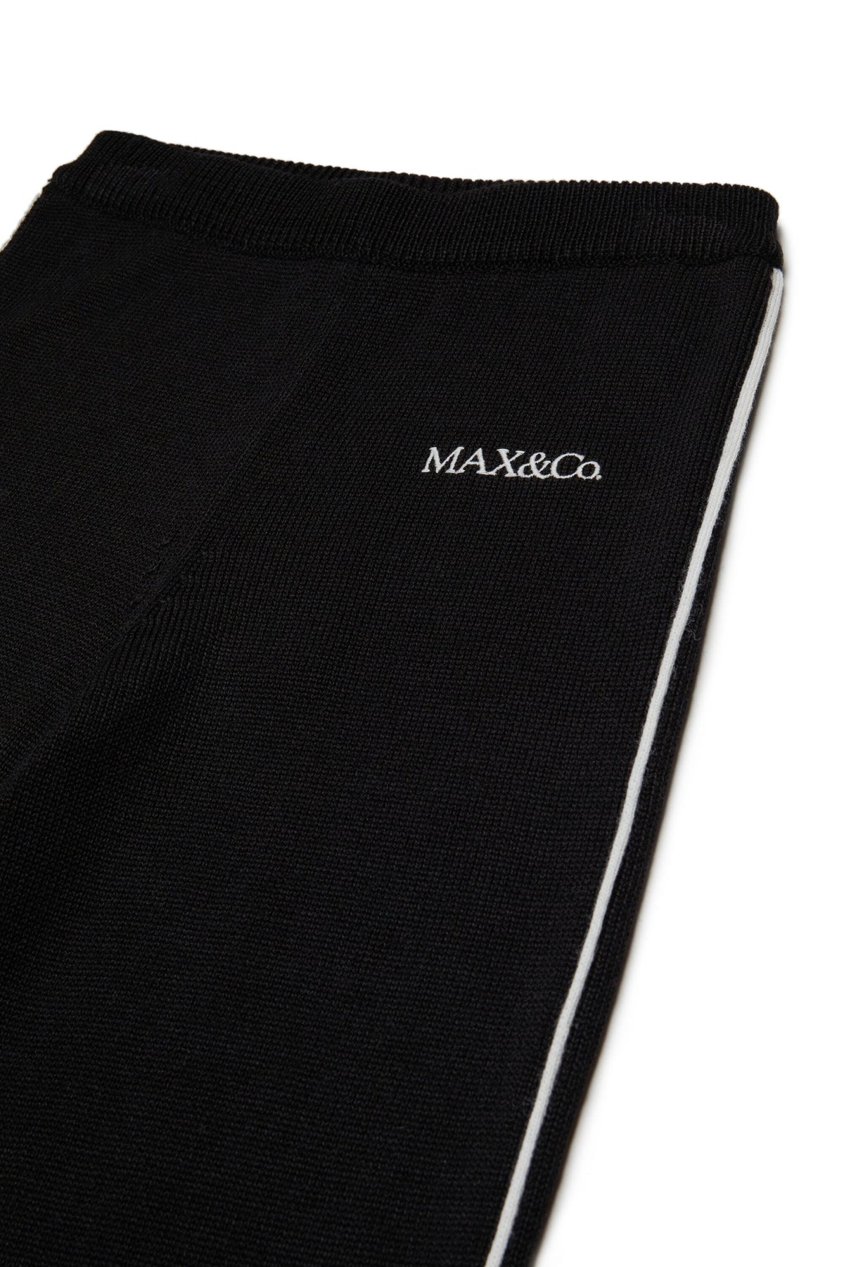 MAX&Co. Pantalone nero in maglia con profili latte