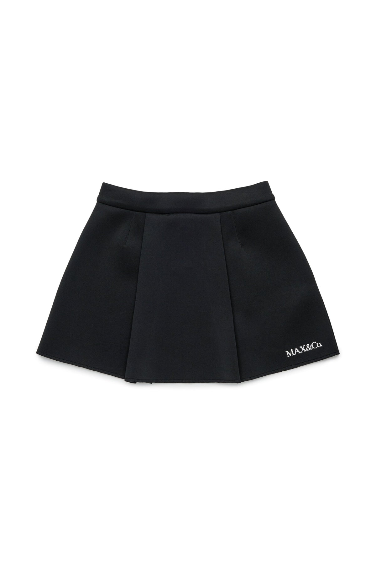 MAX&Co. Minigonna nera in scuba con logo