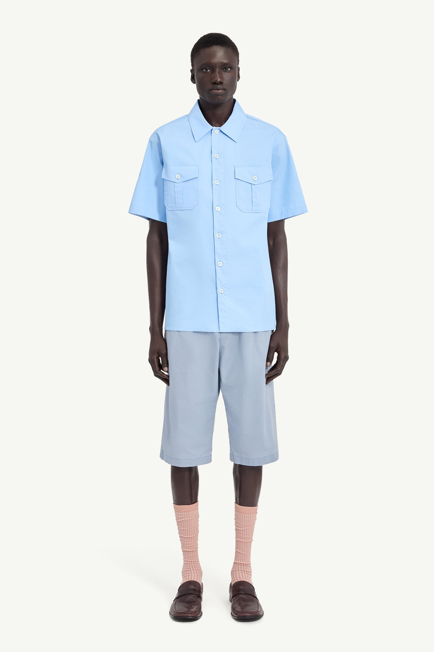 Margiela MM6 front view shirt light blue sleeveless