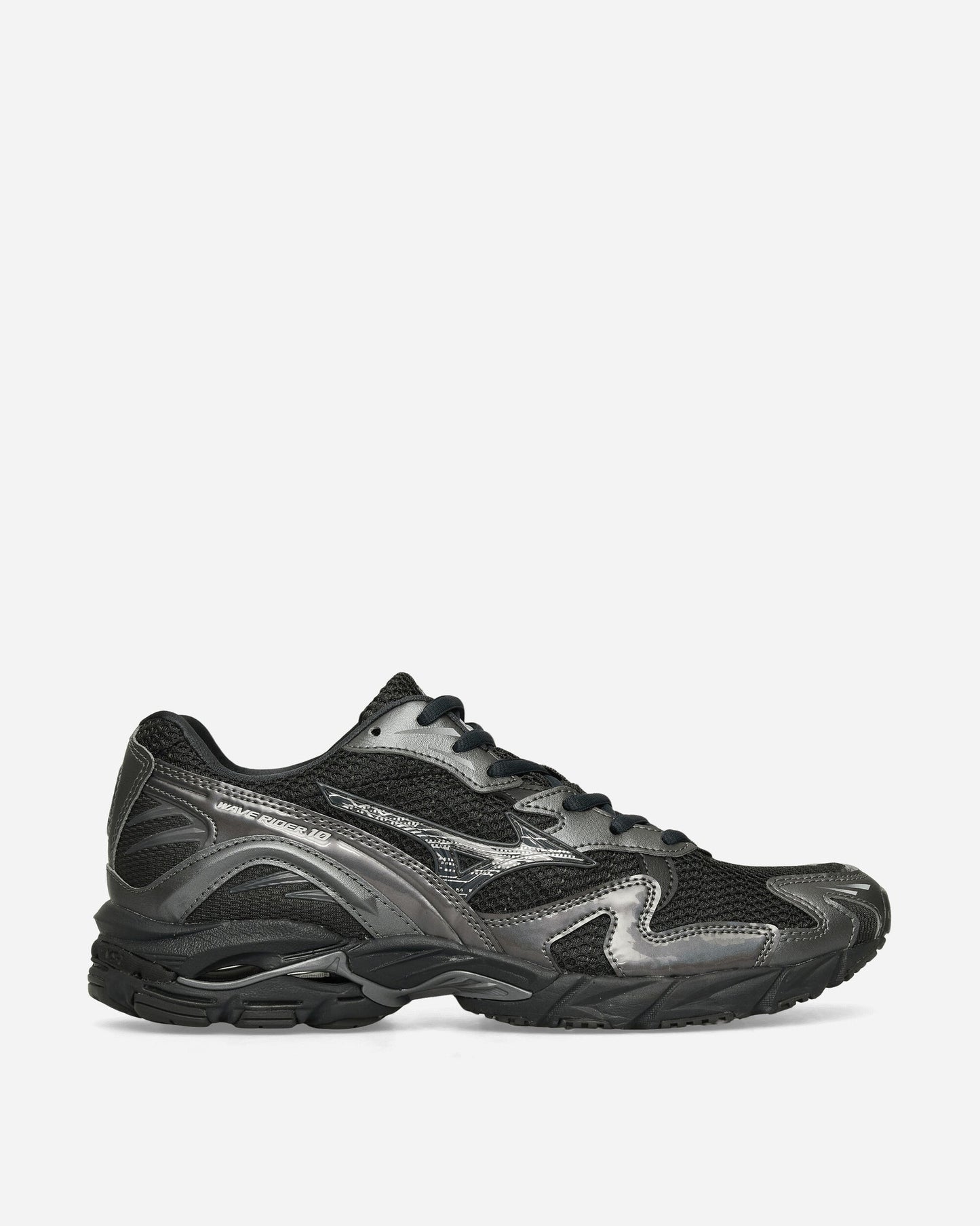 Mizuno Wave Rider 10 nera con innesti antracite