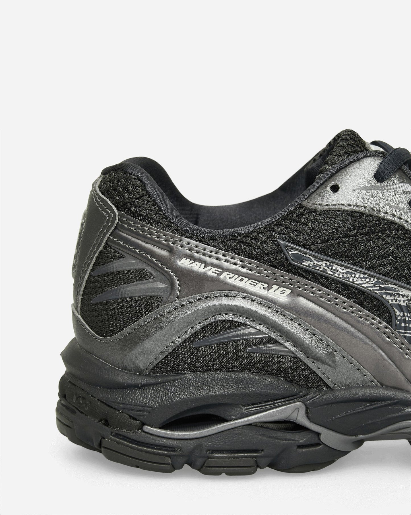 Mizuno Wave Rider 10 nera con innesti antracite