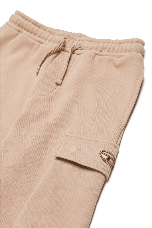 Diesel pantalone beige in felpa con tasconi