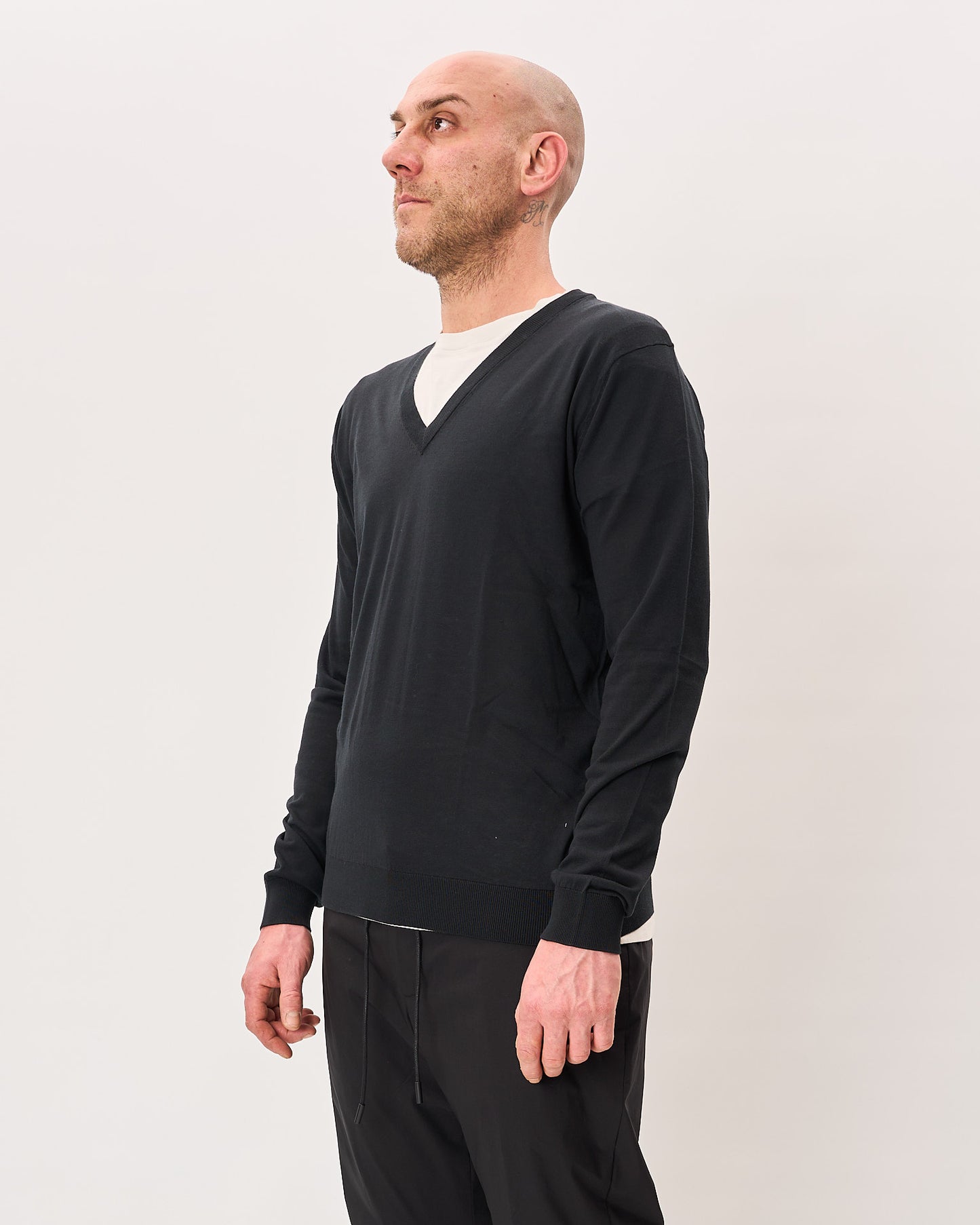 Paolo Ragazzini black V neck shirt