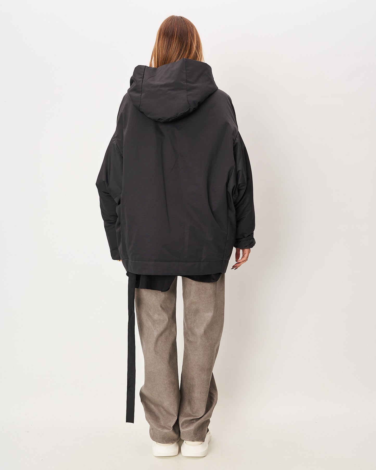 Rick Owens giacca in Nylon nera con Cappuccio