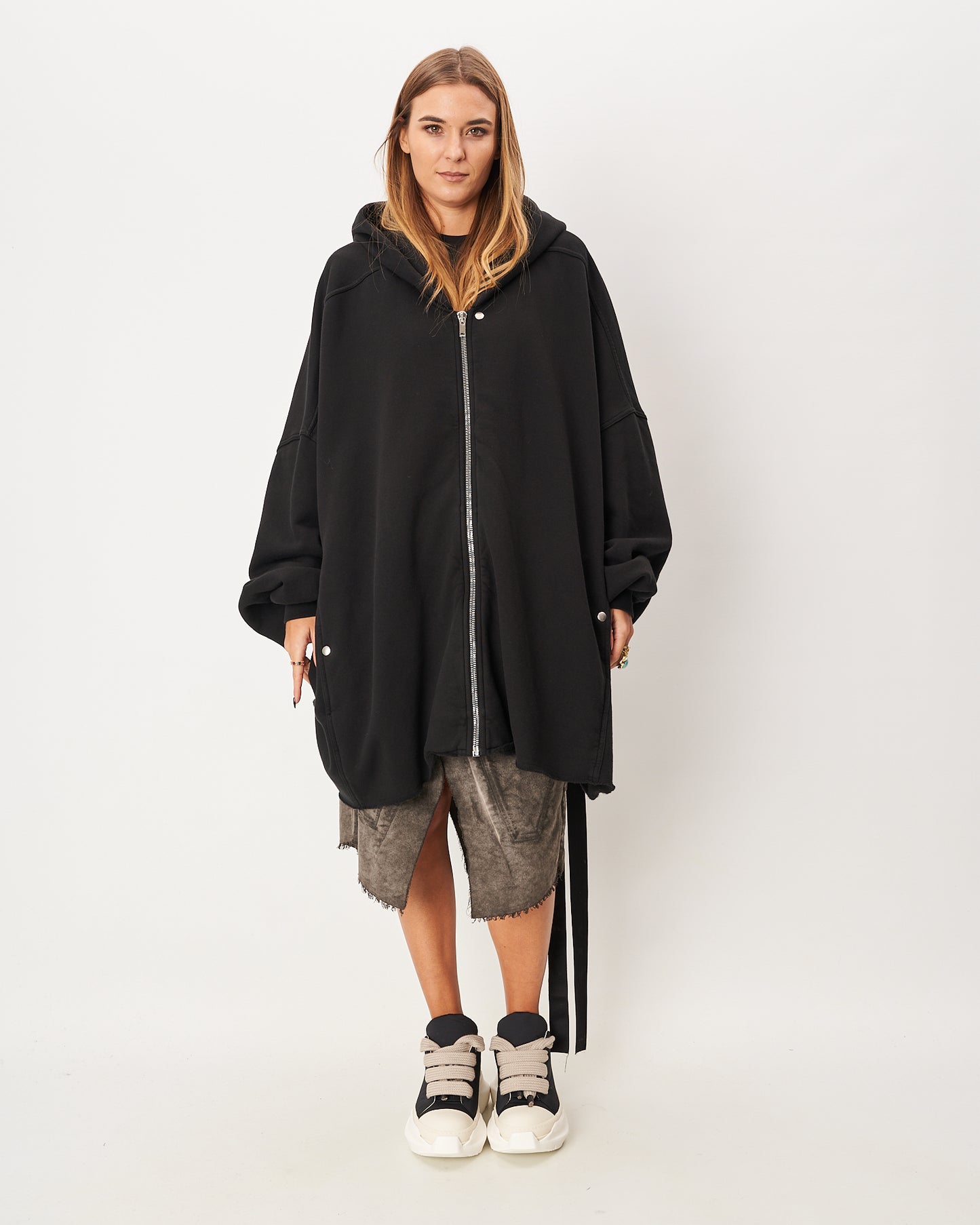 Rick Owens Maxi Felpa Nera Porterville