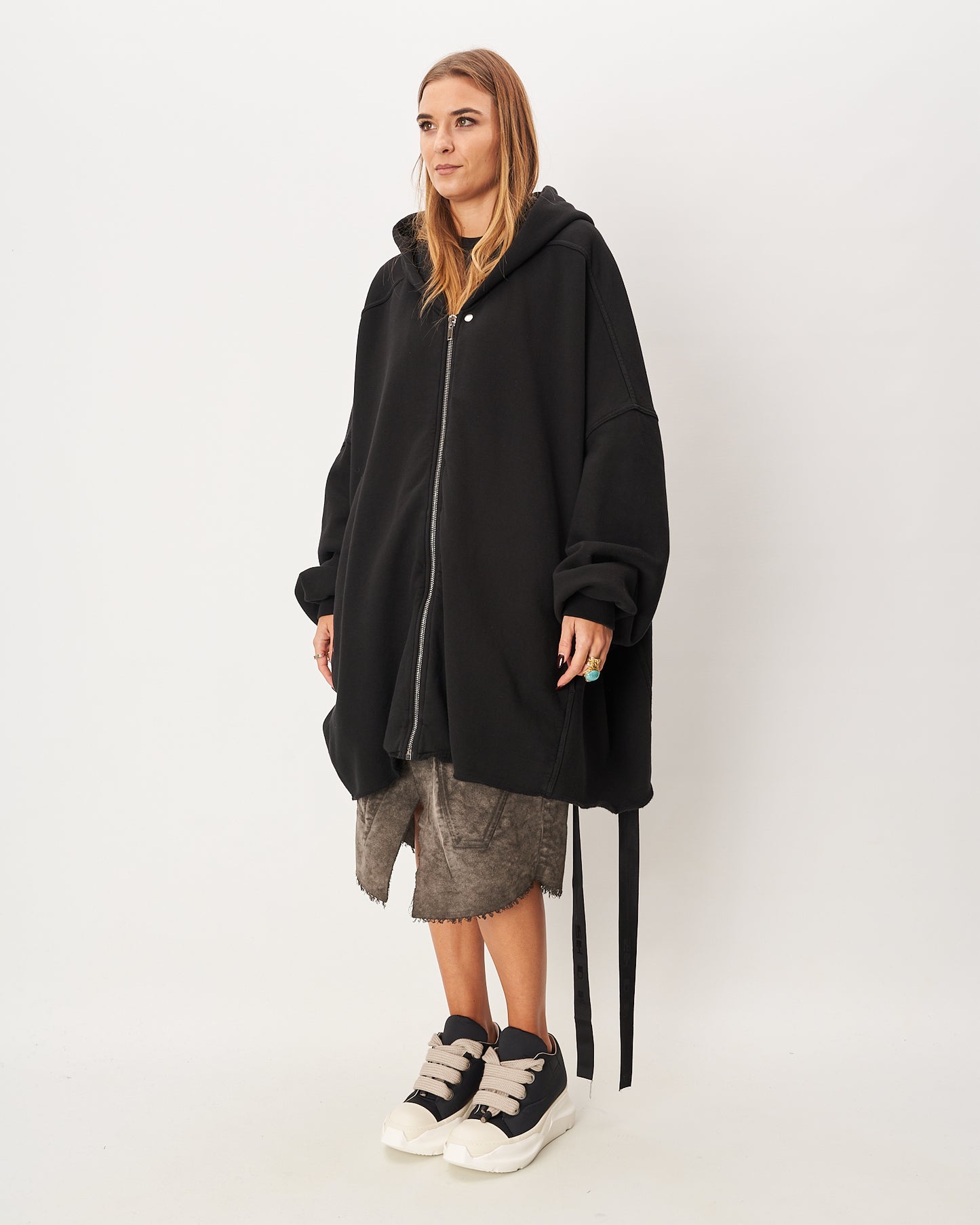 Rick Owens Maxi Felpa Nera Porterville