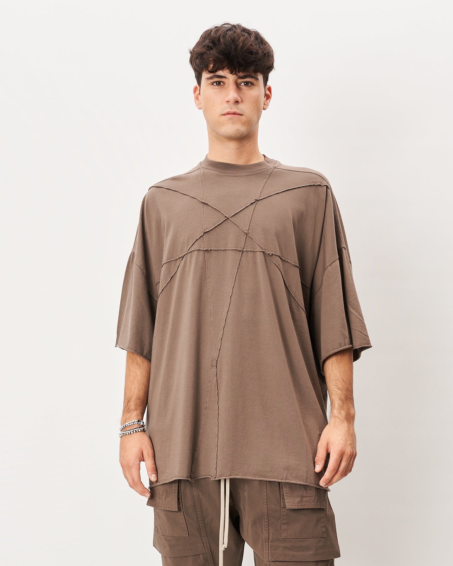 Rick Owens t-shirt over dark dust ricamo stella