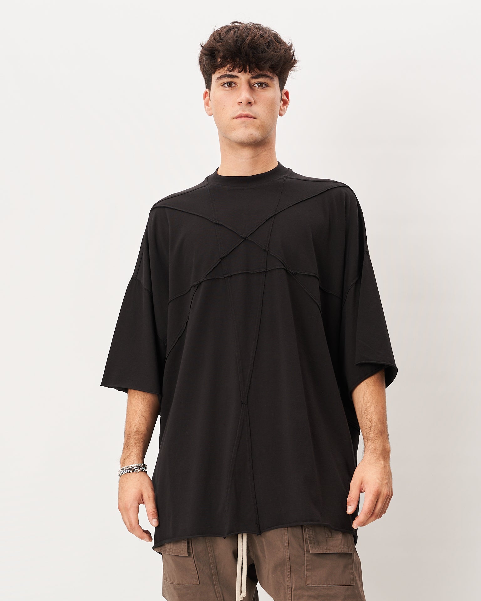 Rick Owens t-shirt over nera ricamo stella