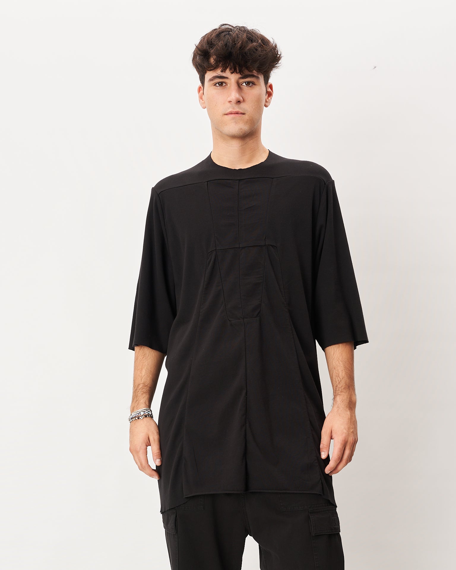 Rick Owens maxi t-shirt nera a tricot