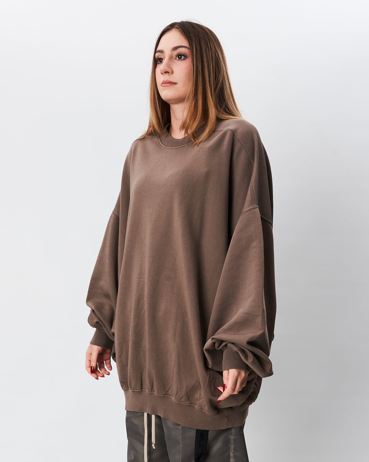 Rick Owens maxifelpa tortora