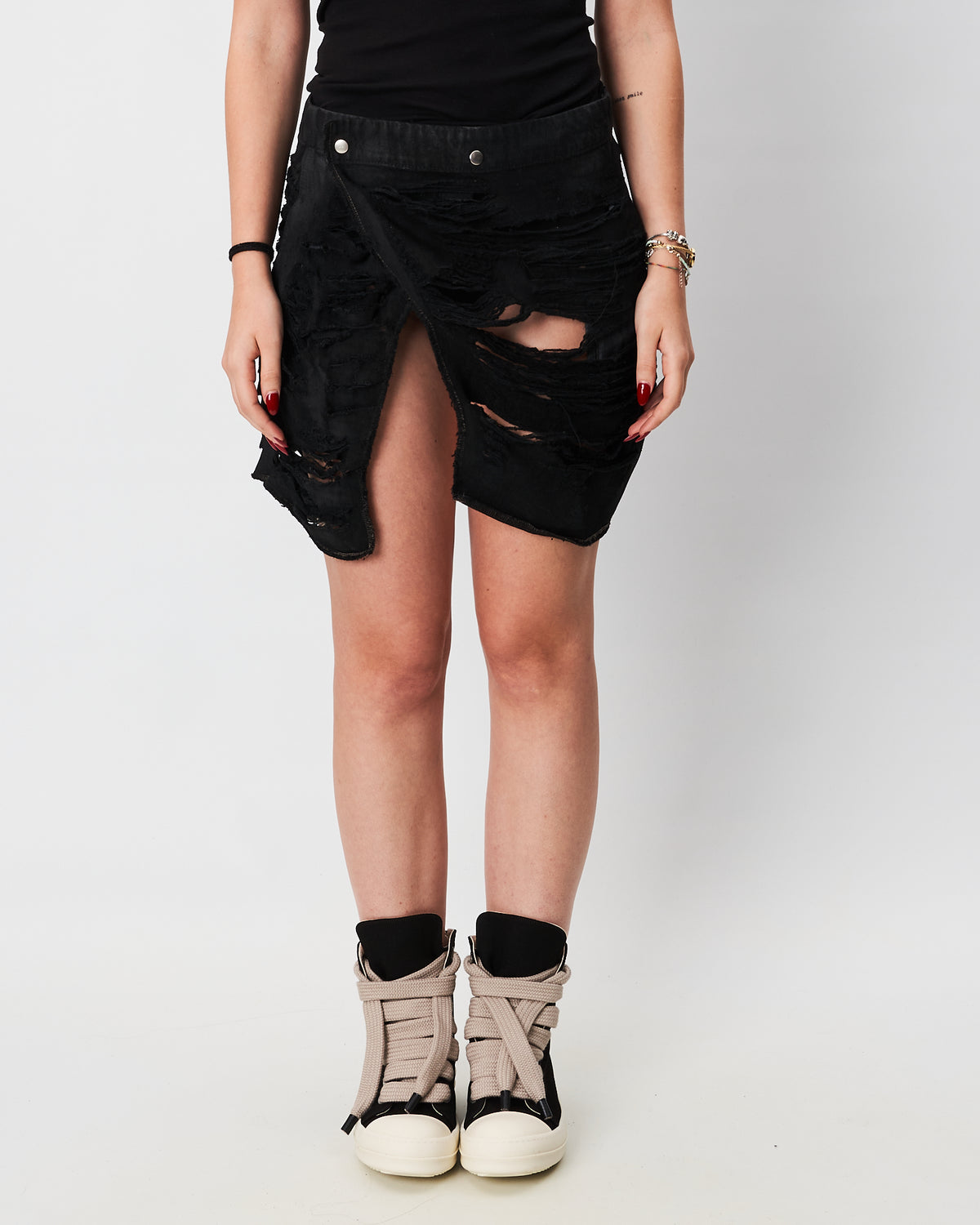 Rick Owens gonna nera con strappi