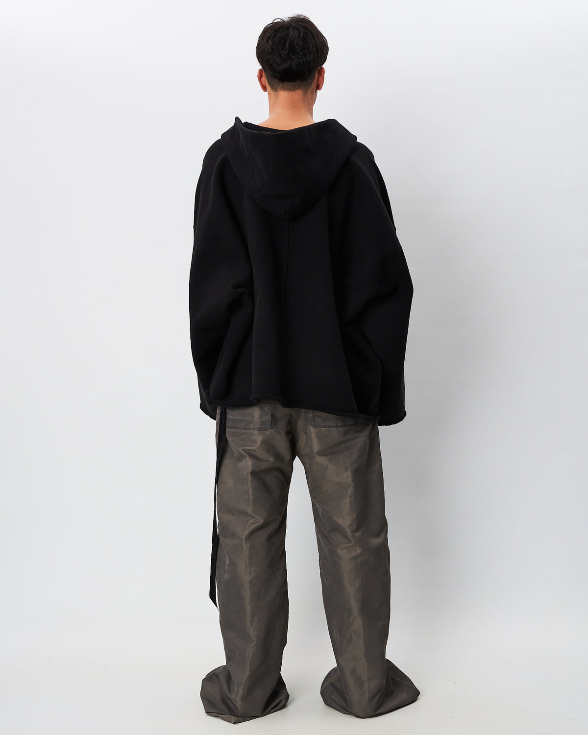Rick Owens maxi felpa nera con cappuccio