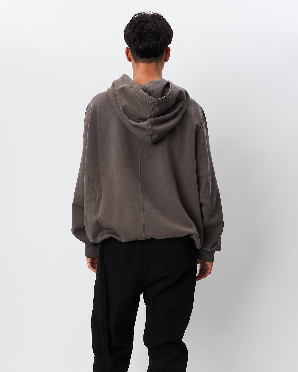 Rick Owens felpa tortora con cappuccio