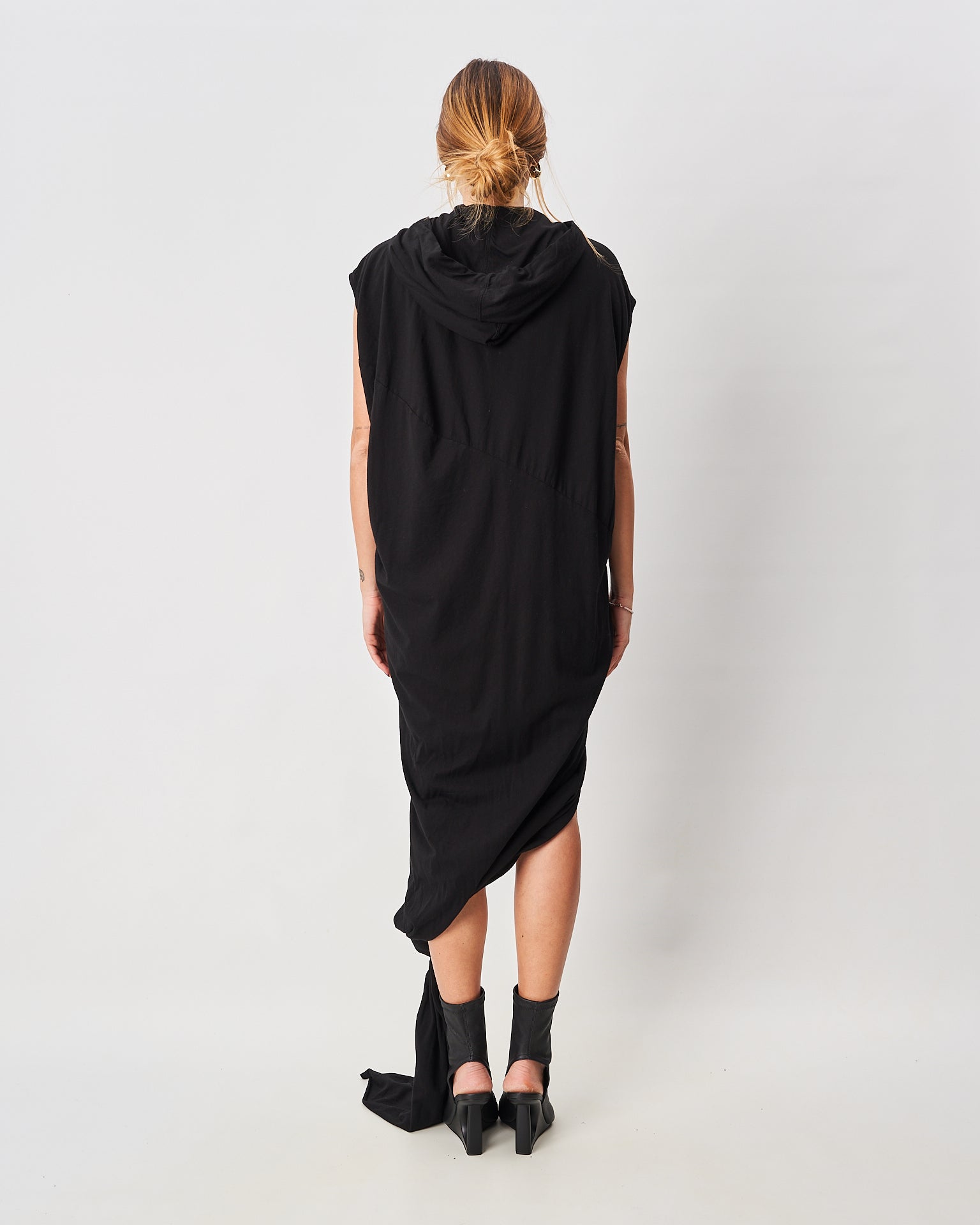 Rick Owens abito lungo nero in jersey