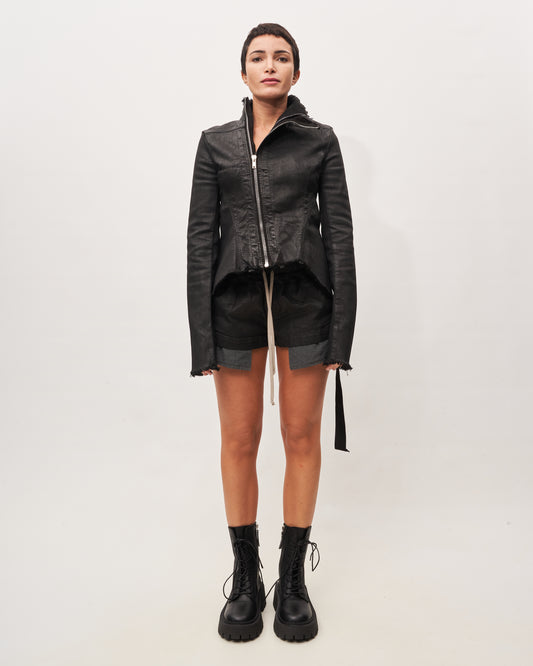Rick Owens giacca nera spalmata