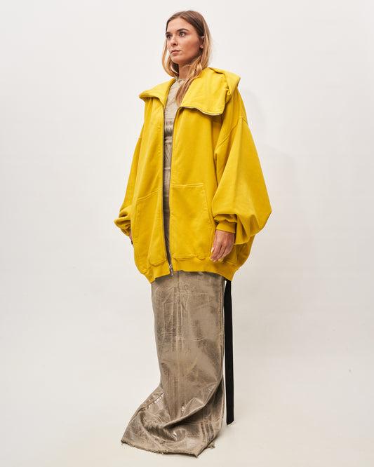 Rick Owens maxifelpa gialla con cappuccio