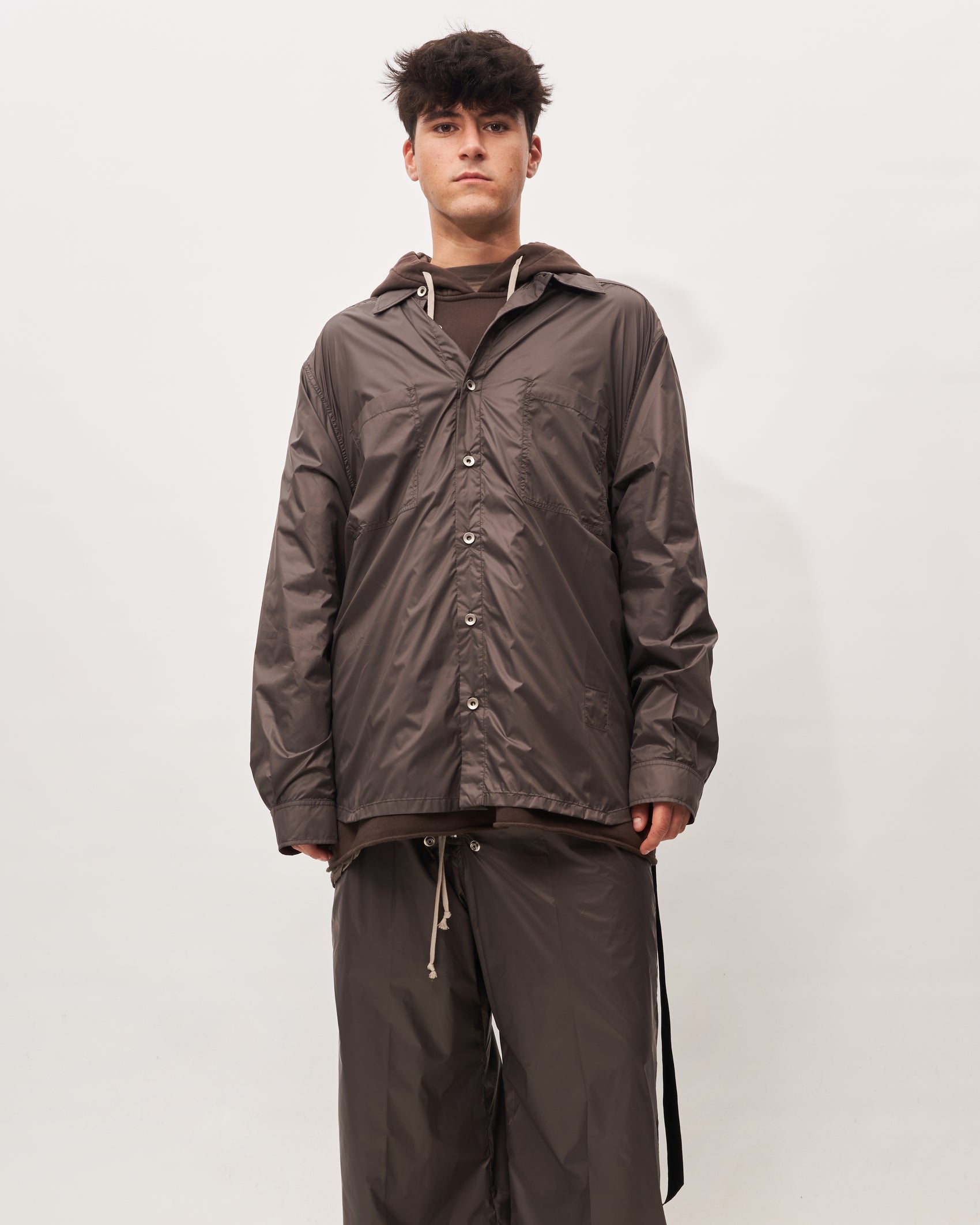 Rick Owens camicia cacao in nylon