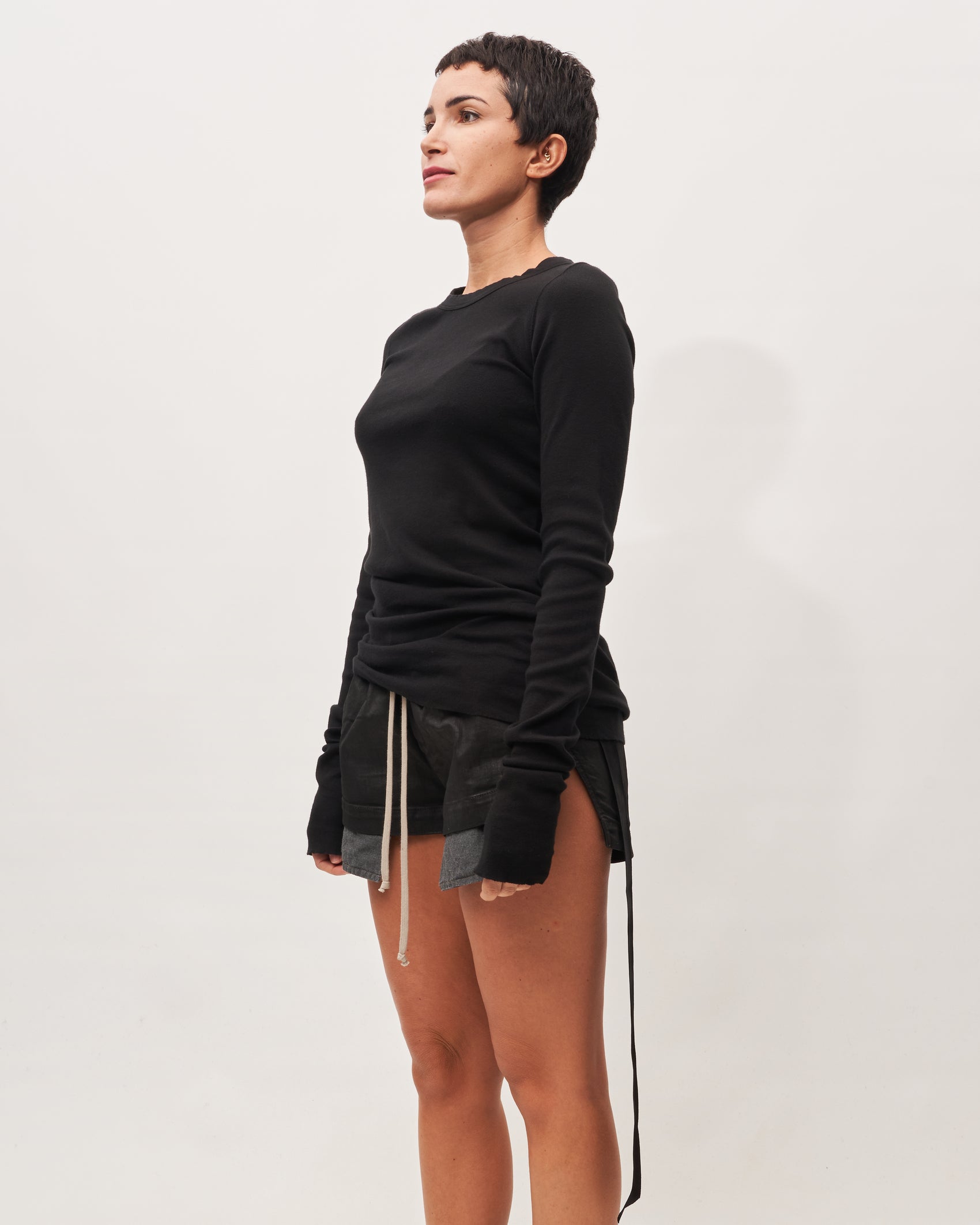 Rick Owens t-shirt nera maniche lunghe