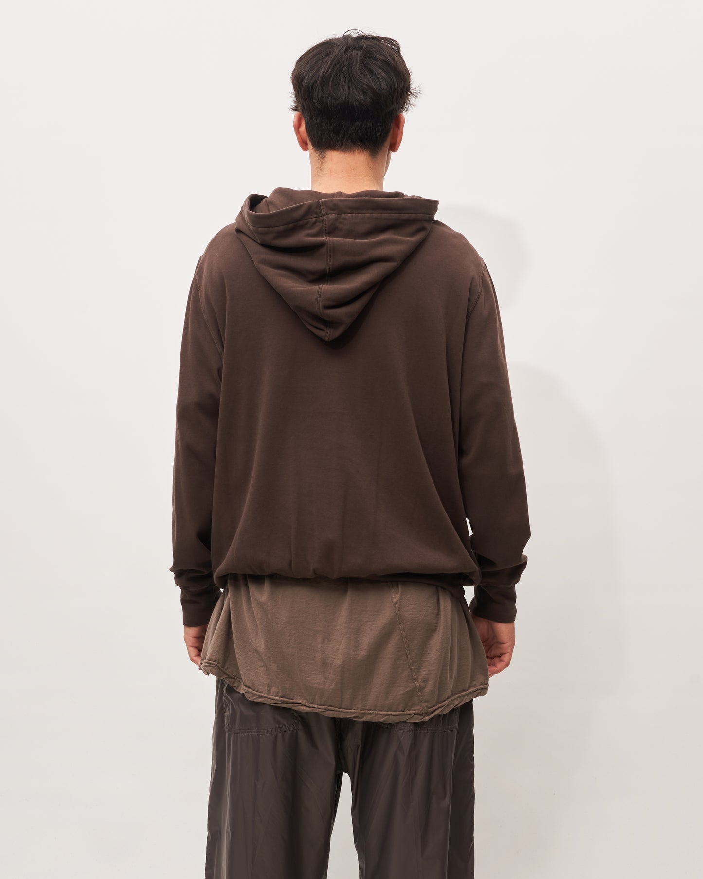 Rick Owens felpa cacao  basica con cappuccio