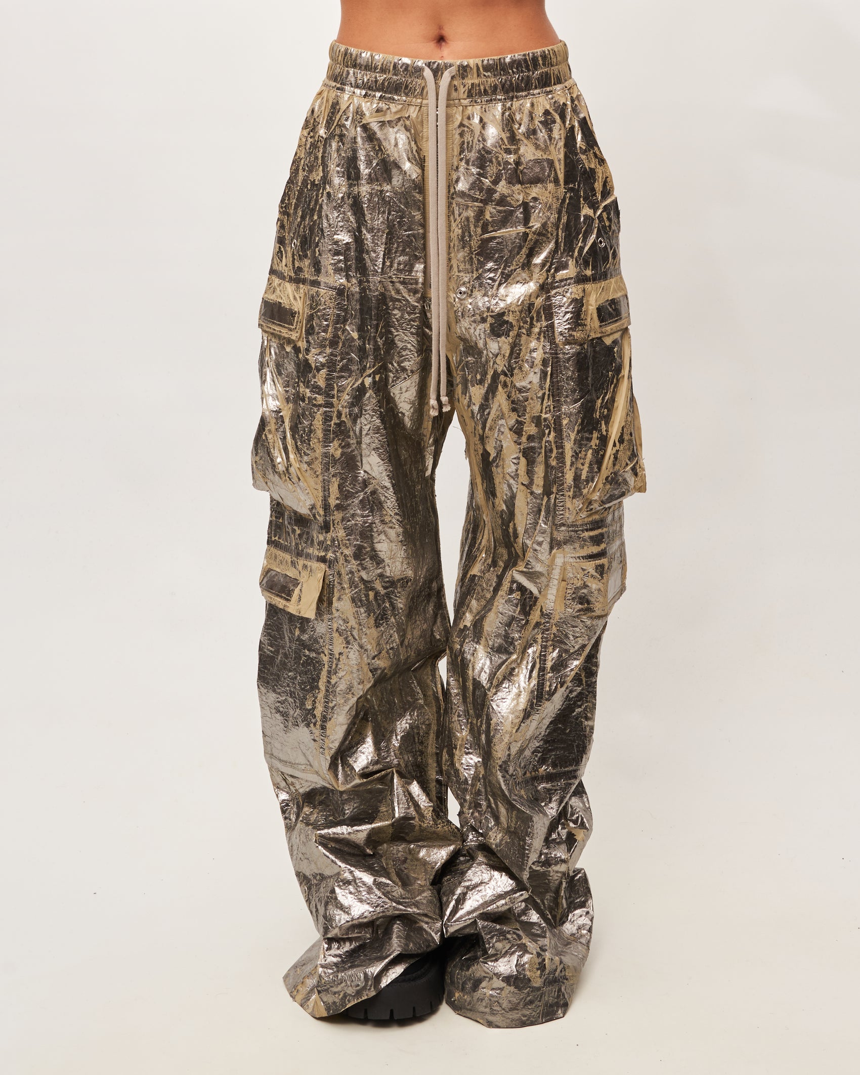 Rick Owens cargo spalmato argento