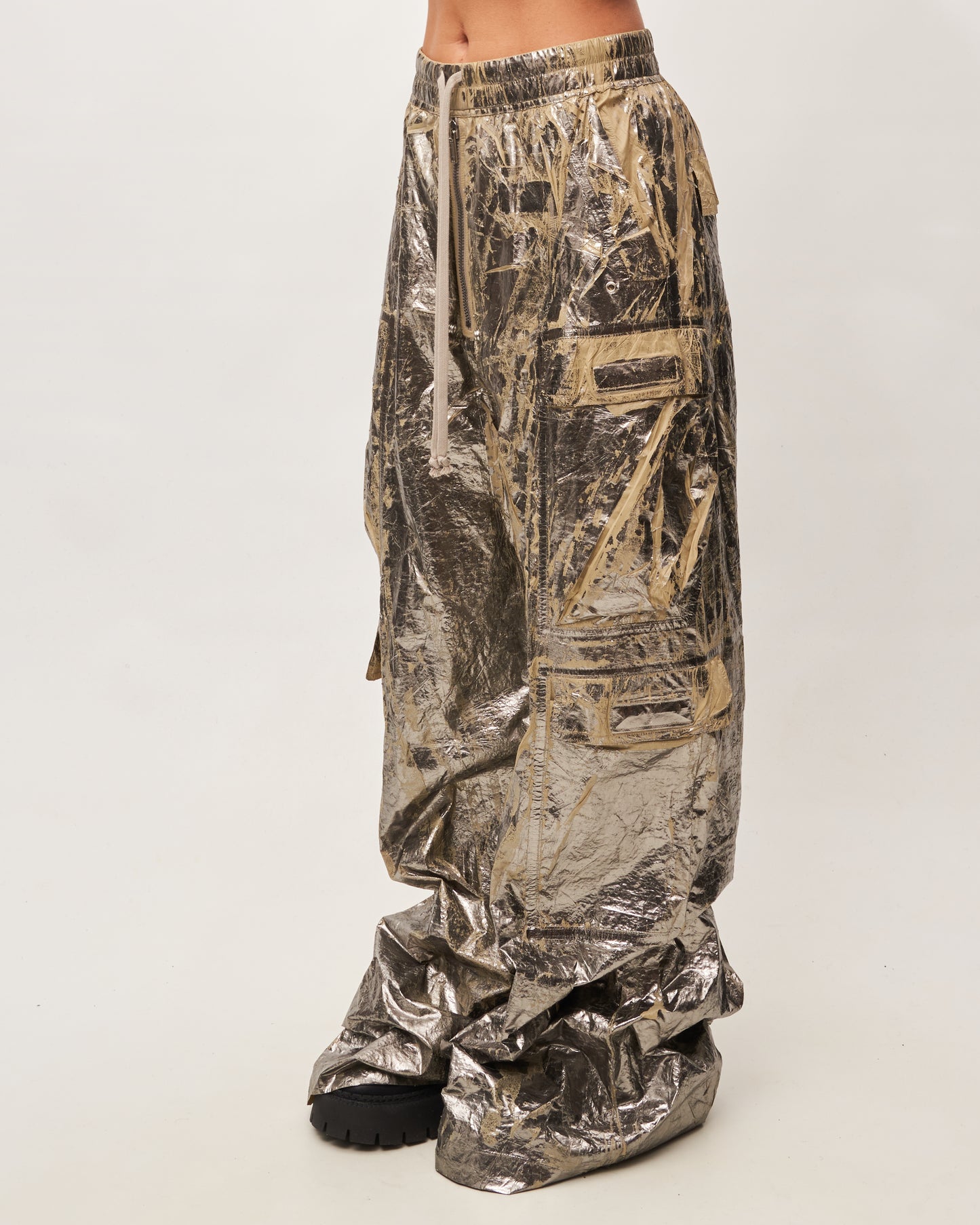 Rick Owens cargo spalmato argento