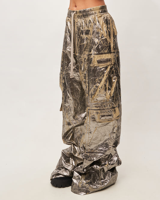 Rick Owens cargo spalmato argento