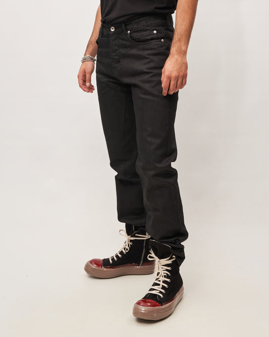 Rick Owens jeans nero spalmato