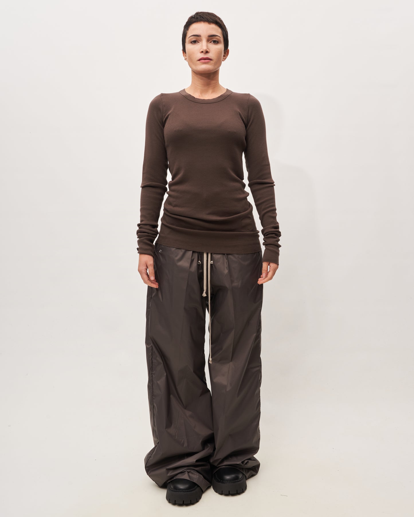 Rick Owens t-shirt cacao maniche lunghe