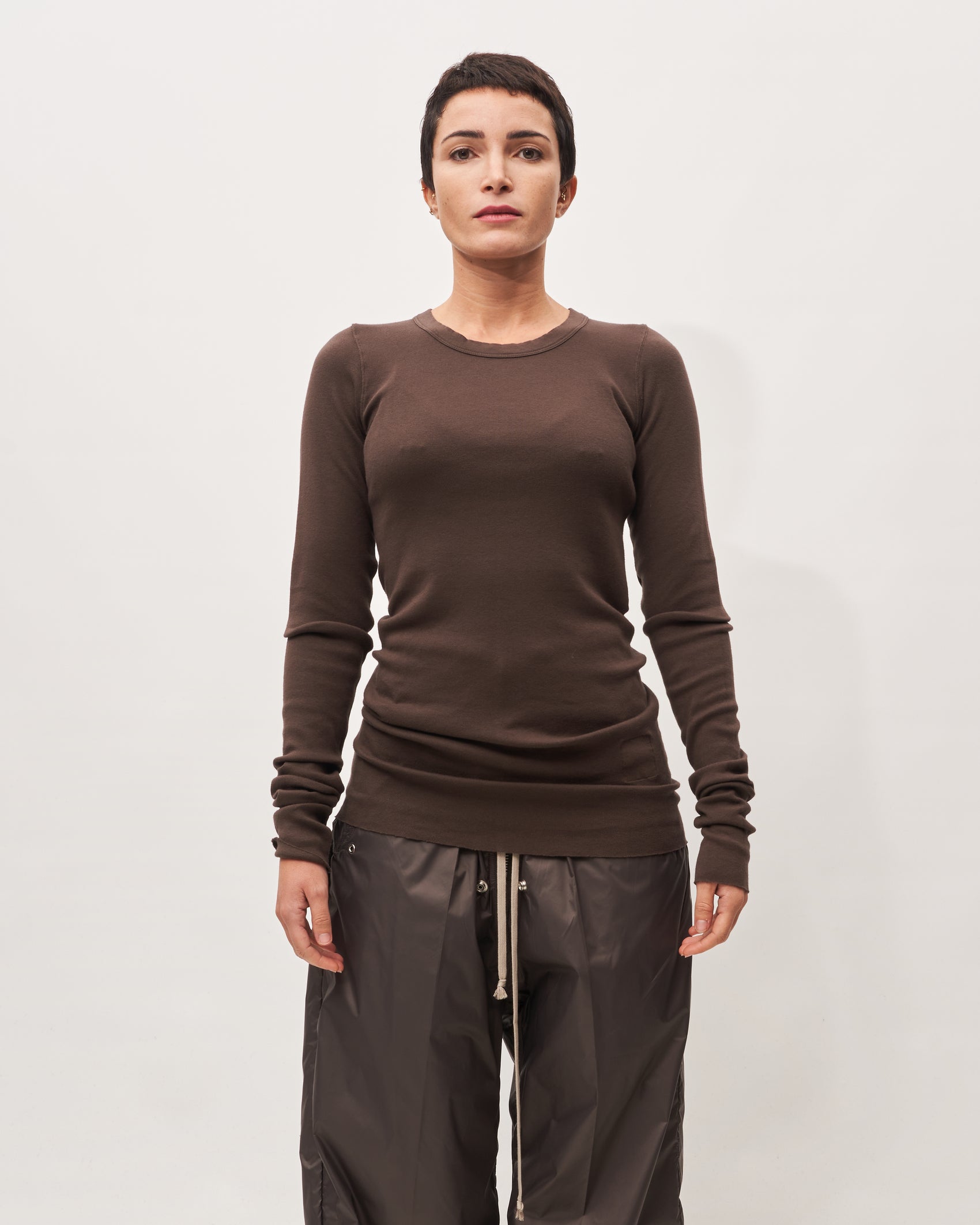 Rick Owens t-shirt cacao maniche lunghe