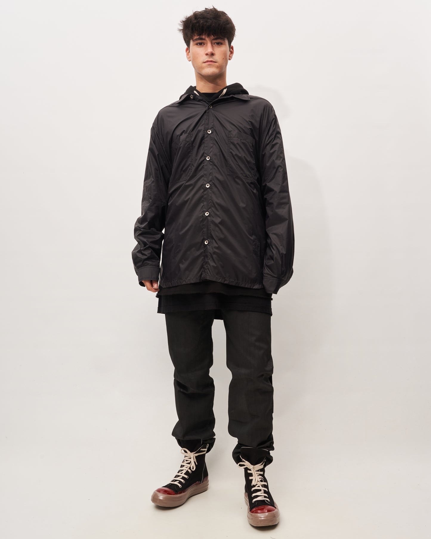 Rick Owens camicia nero in nylon