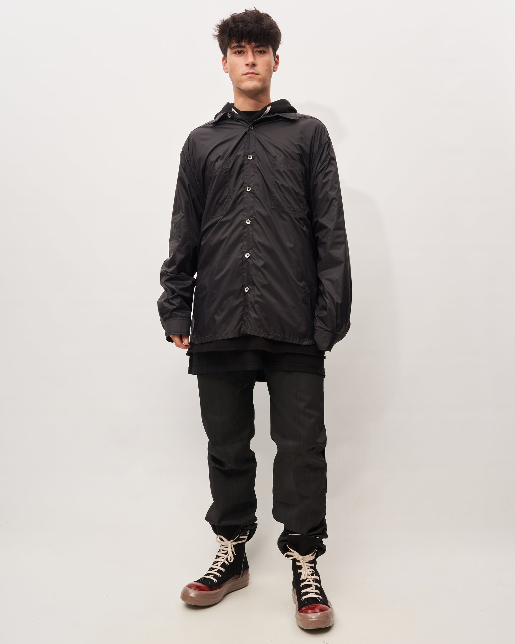 Rick Owens camicia nero in nylon