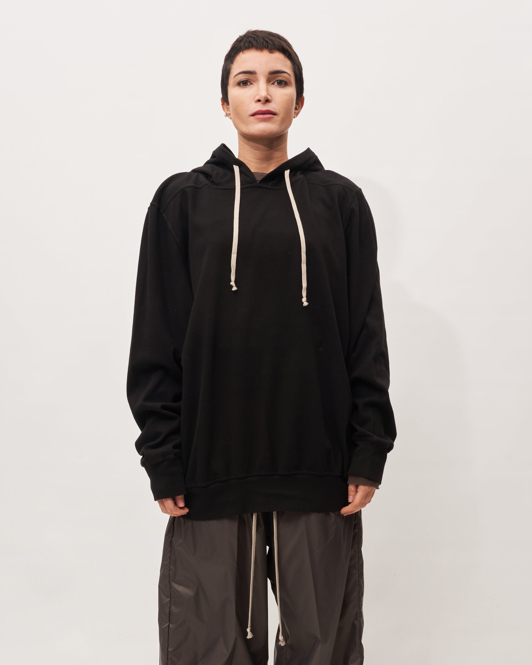Rick Owens felpa nera con cappuccio