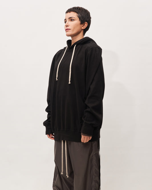 Rick Owens felpa nera con cappuccio