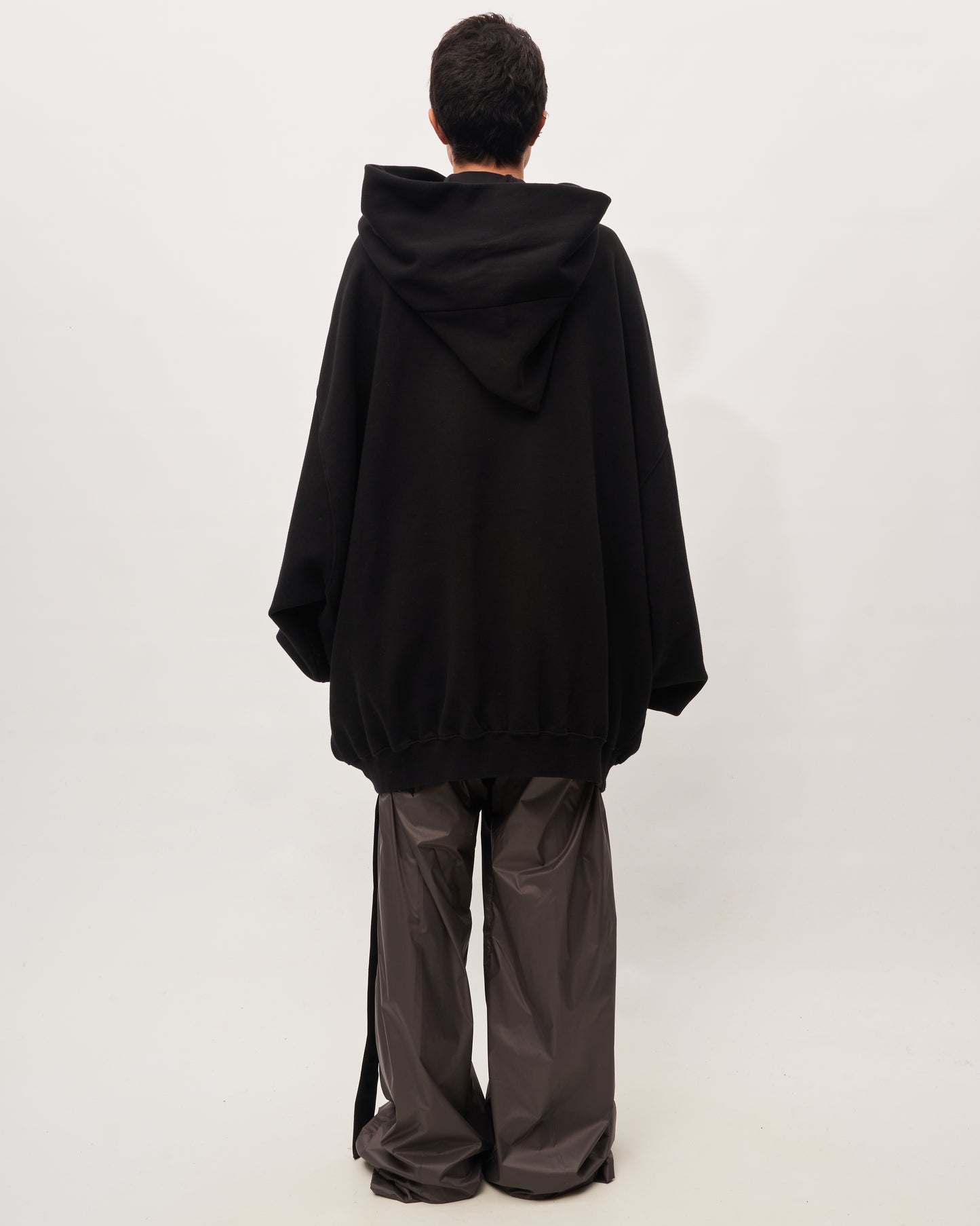 Rick Owens maxifelpa nera con cappuccio