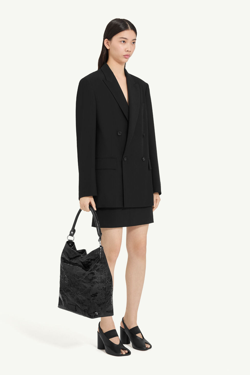MM6 Margiela blazer nero doppio petto