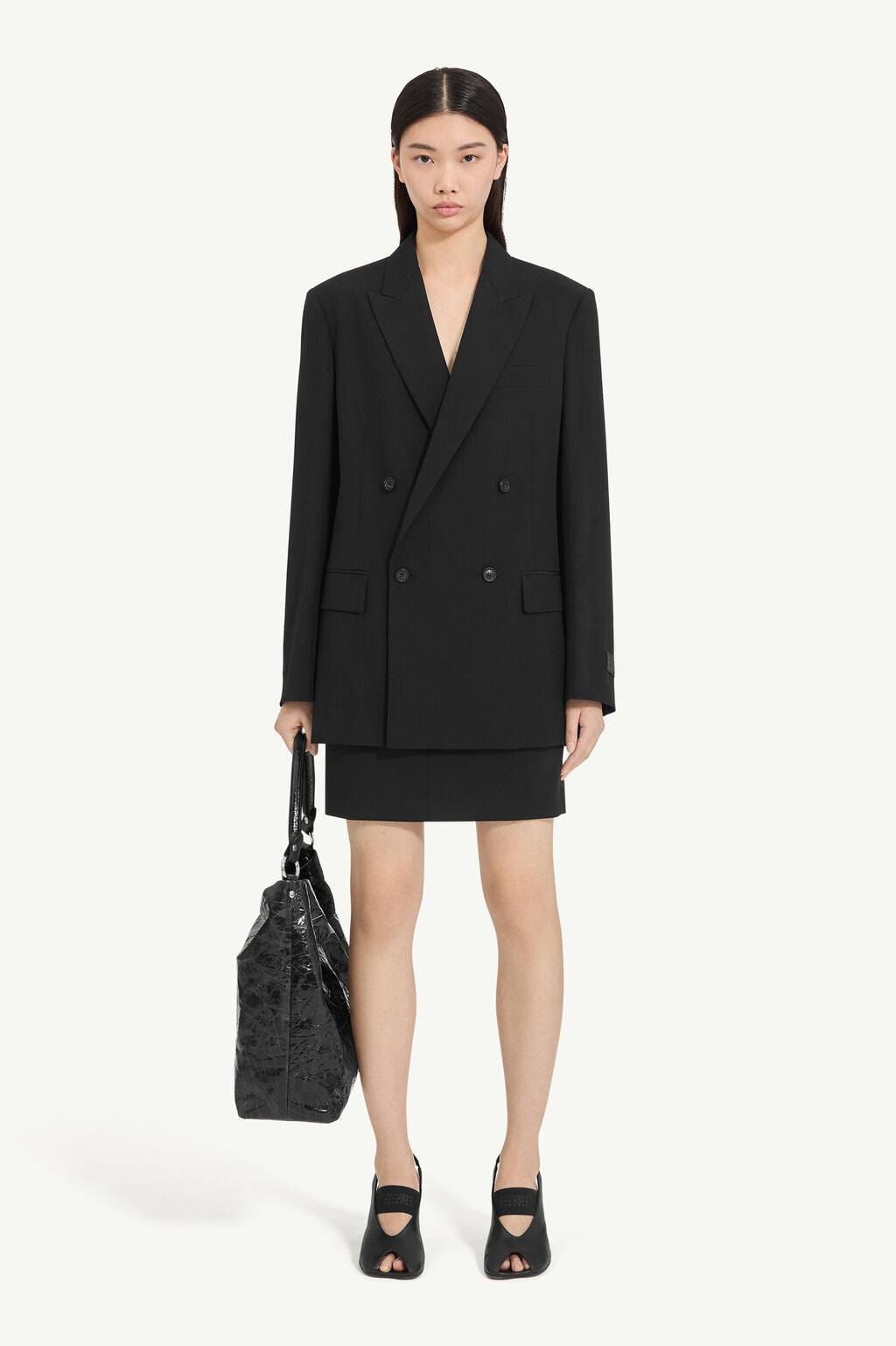 MM6 Margiela blazer nero doppio petto