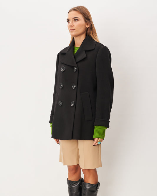 Sportmax pea coat nero