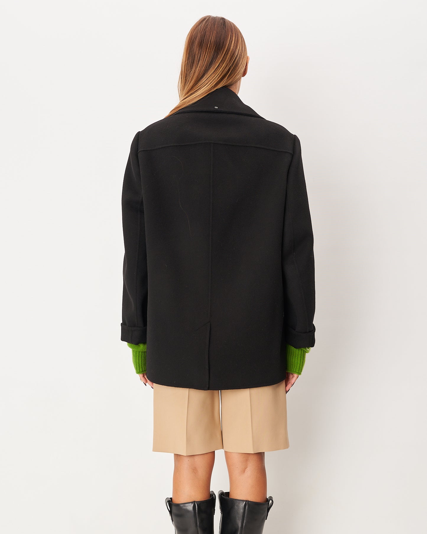 Sportmax pea coat nero