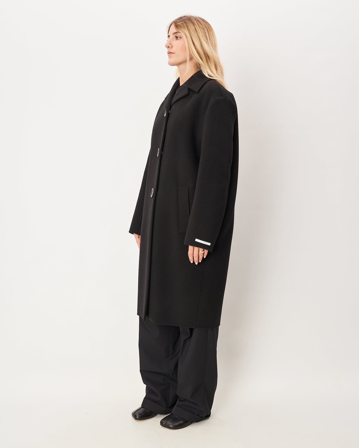 Sportmax cappotto nero a uovo