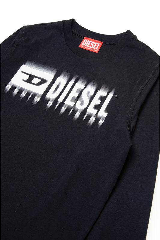 Diesel t-shirt nera logo sfumato