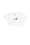 MM6 for Kids t-shirt bianca cropped porta logo | Al Monello - Barbieri