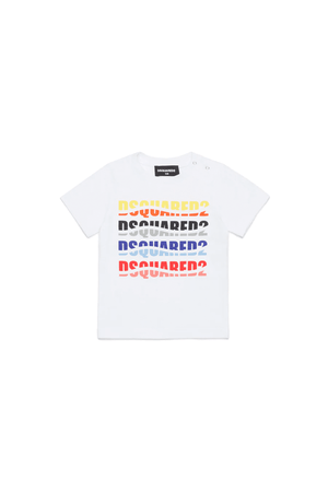 Dsquared Tshirt bianca logo multicolor baby | Al Monello - Barbieri
