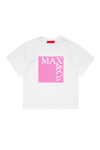 Max&co t shirt bianca logo fuchsia | Al Monello - Barbieri