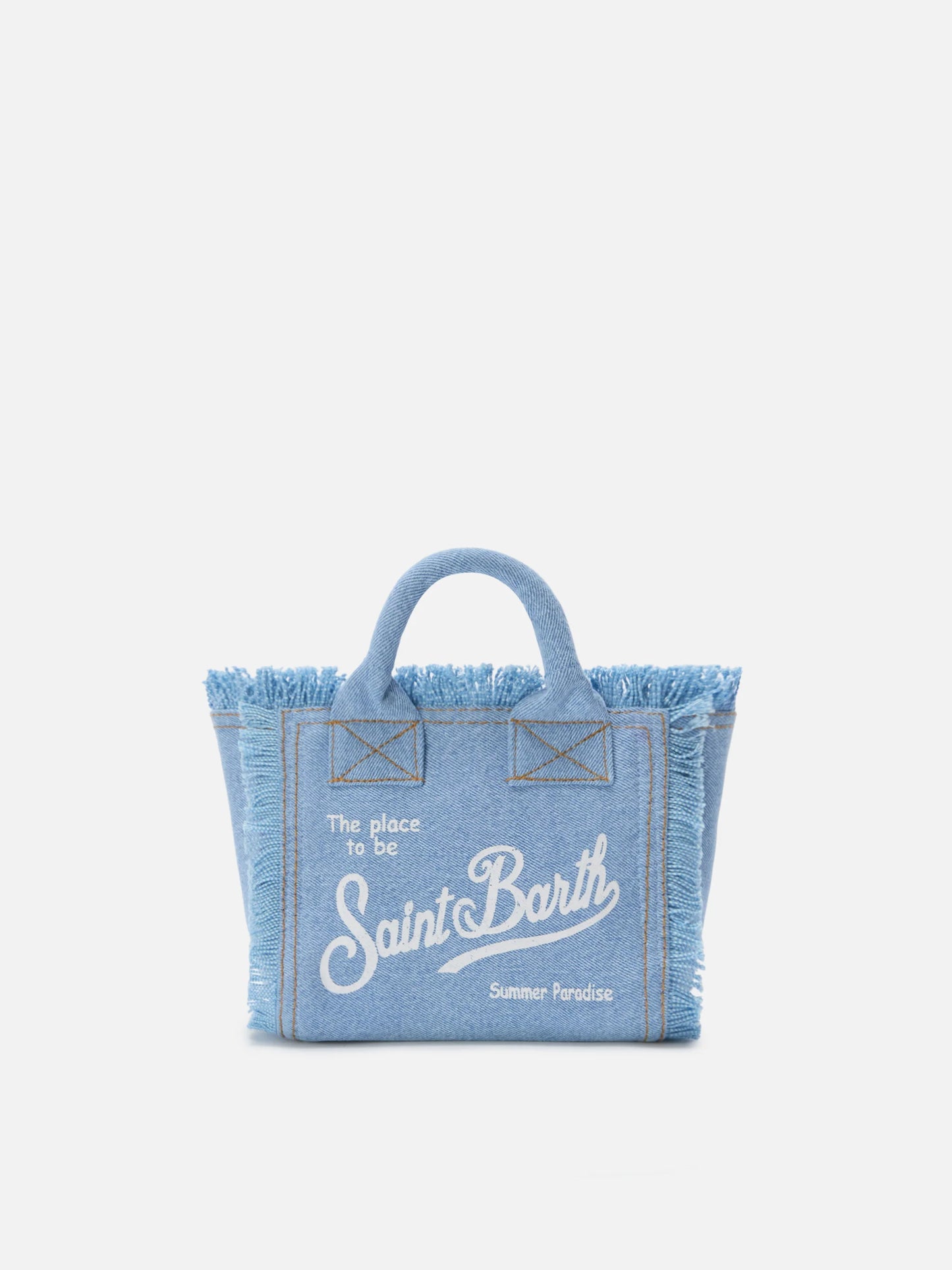 MC2 Saint Barth Borsa Vanity mini in denim lavaggio chiaro
