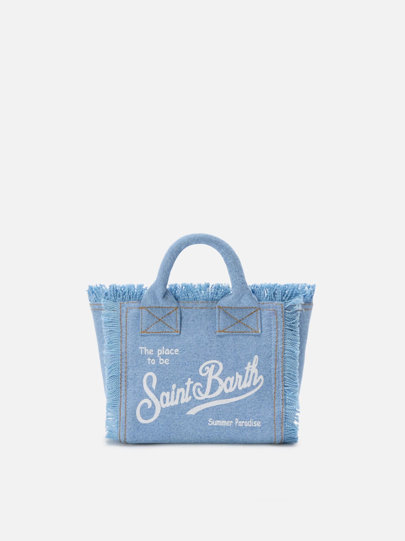MC2 Saint Barth Borsa Vanity mini in denim lavaggio chiaro