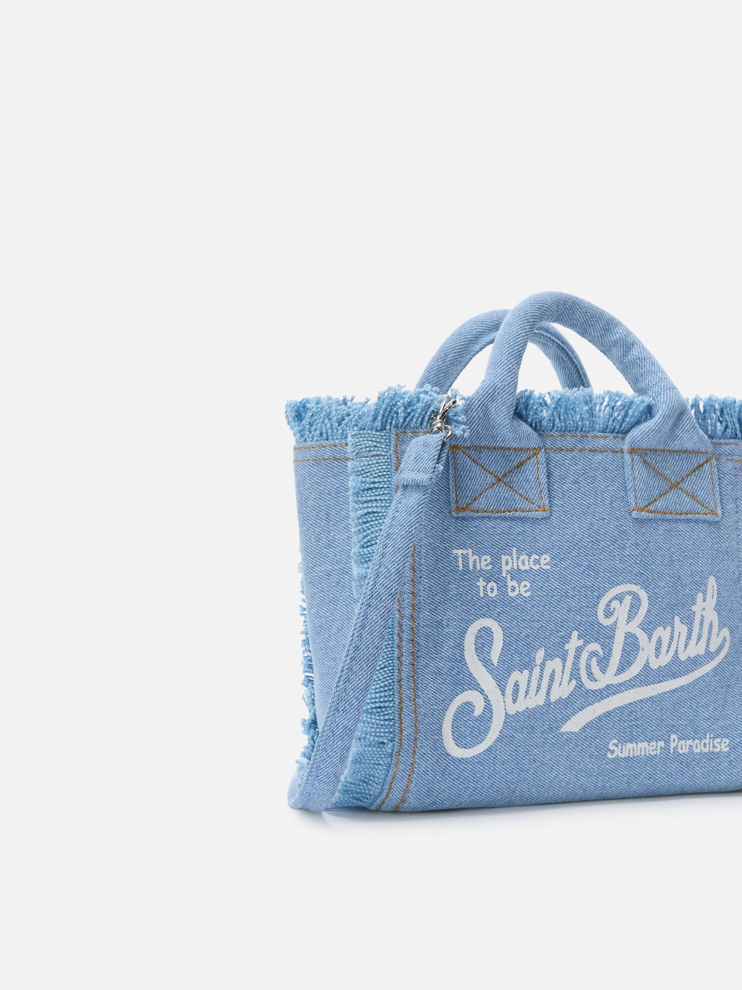MC2 Saint Barth Borsa Vanity mini in denim lavaggio chiaro