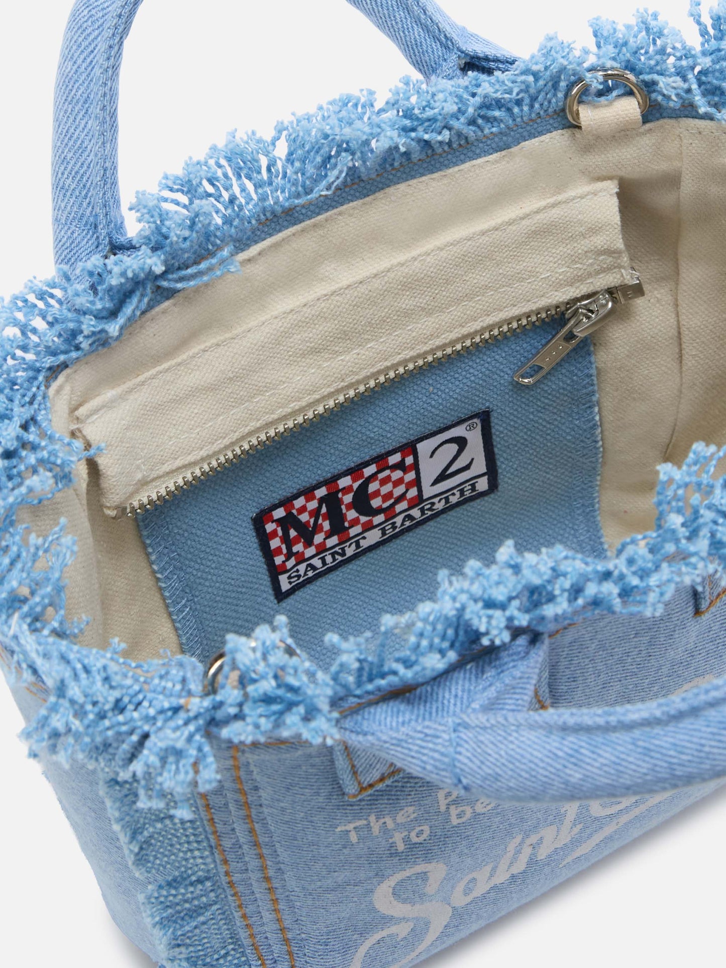 MC2 Saint Barth Borsa Vanity mini in denim lavaggio chiaro