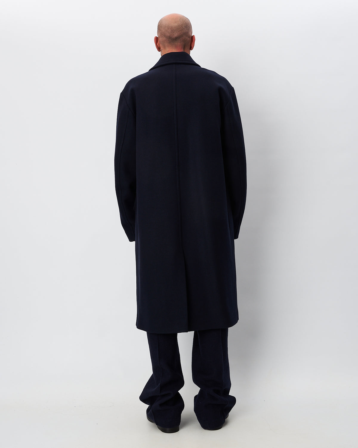 Dries Van Noten cappotto blu allacciatura alta
