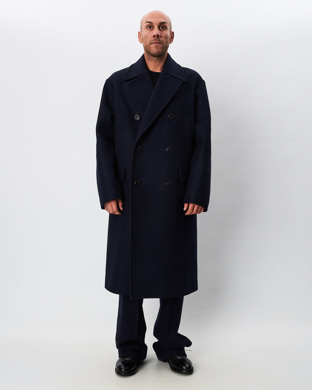 Dries Van Noten cappotto blu doppio petto
