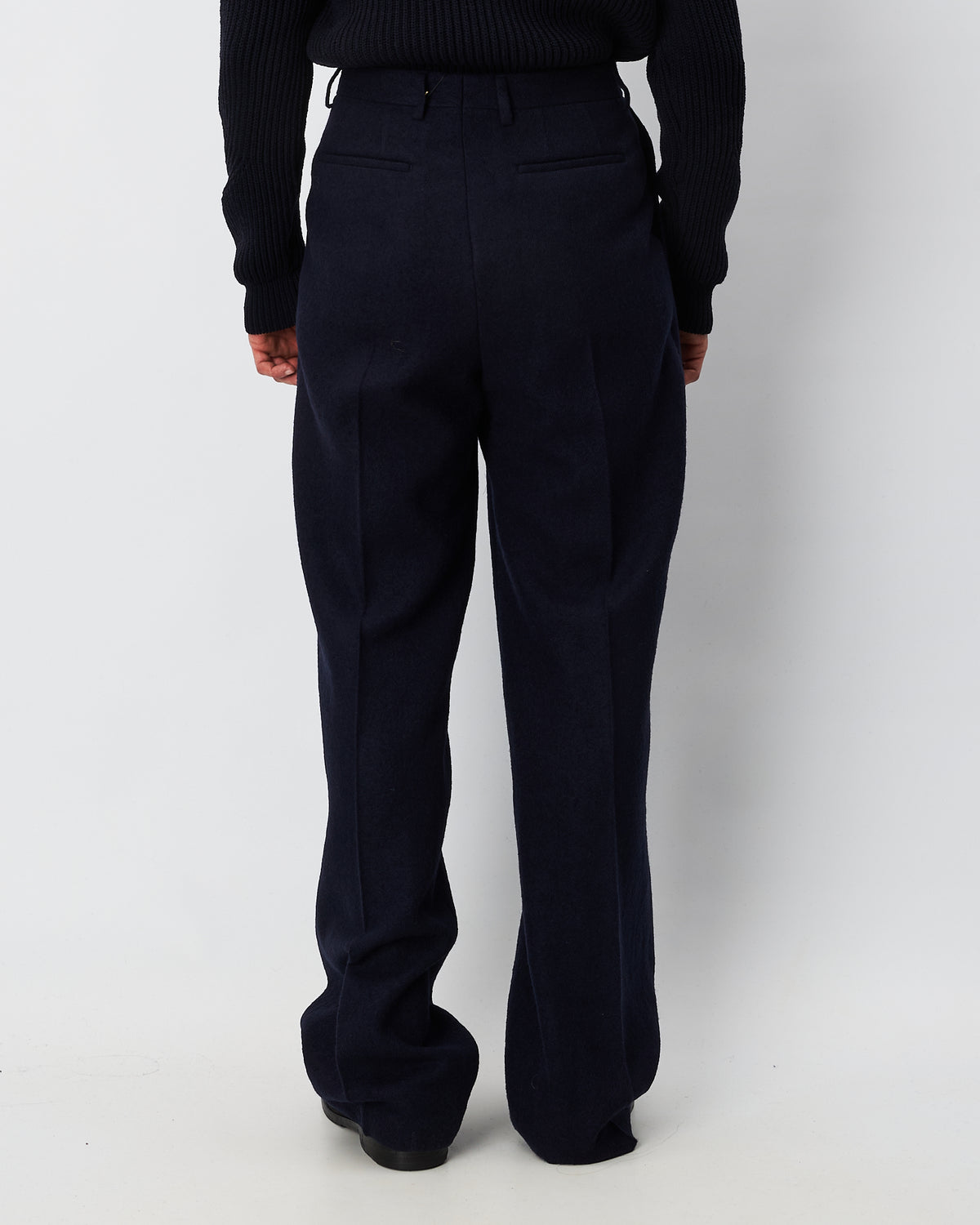 Dries Van Noten pantalone blu in panno di lana